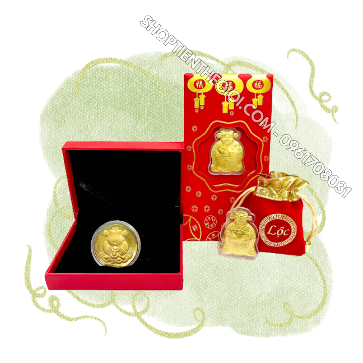 Combo 3 Món Quà May Mắn THẦN TÀI mạ vàng - SP005528